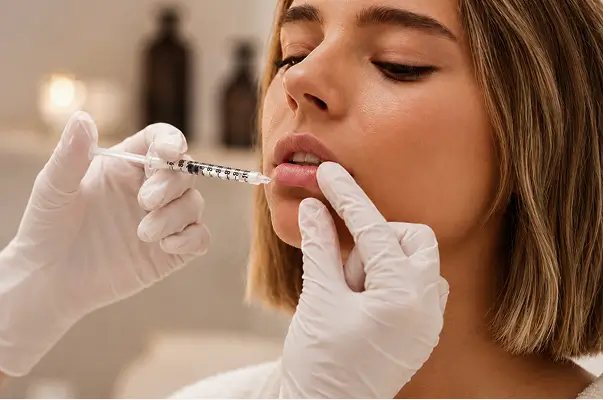 Aplicação de ácido hialurônico em procedimento estético facial